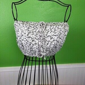 Volcom Skater Women's White Daisy Tube Crop Top Size XS